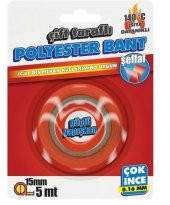 Çift Taraflı Polyester Bant 140 Derece Isıya Dayanıklı 15mmX5mt-0,16mm İncelik - 2