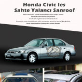 Honda İes Parlak Siyah Yalancı Çakma Sahte Sunroof - 1