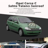 Opel Corsa C Parlak Siyah Yalancı Çakma Sahte Sunroof - 1