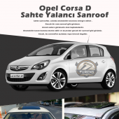 Opel Corsa D Parlak Siyah Yalancı Çakma Sahte Sunroof - 1