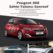 Peugeot 308 Parlak Siyah Yalancı Çakma Sahte Sunroof - 1