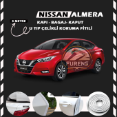 Nissan Almera Oto Araç Kapı Koruma Fitili 5metre Parlak Beyaz Renk thumbnail 1