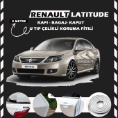 Renault Latitude Oto Araç Kapı Koruma Fitili 5metre Parlak Beyaz Renk - 1