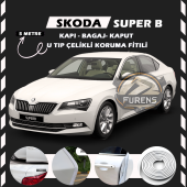 Skoda SuperB Oto Araç Kapı Koruma Fitili 5metre Parlak Beyaz Renk - 1