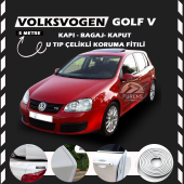 Volksvogen Golf 5 Oto Araç Kapı Koruma Fitili 5metre Parlak Beyaz Renk thumbnail 1