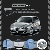 Alfa Romeo 147 Oto Araç Kapı Koruma Fitili 5metre Parlak Gri Renk thumbnail 1