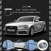 Audi A6  Oto Araç Kapı Koruma Fitili 5metre Parlak Gri Renk - 1