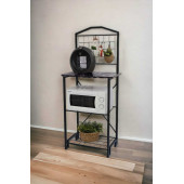 DEKORATİF METAL KAHVE KÖŞESİ ÇOK AMAÇLI DOLAP SİYAH MERMER DESEN AHŞAP TABLALI DAR MUTFAK BANGOSU BAR MASA - 2