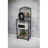 DEKORATİF METAL KAHVE KÖŞESİ ÇOK AMAÇLI DOLAP SİYAH MERMER DESEN AHŞAP TABLALI DAR MUTFAK BANGOSU BAR MASA - 4