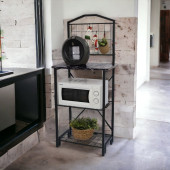 DEKORATİF METAL KAHVE KÖŞESİ ÇOK AMAÇLI DOLAP SİYAH MERMER DESEN AHŞAP TABLALI DAR MUTFAK BANGOSU BAR MASA - 11