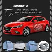 Mazda 3 Oto Araç Kapı Koruma Fitili 5metre Parlak Gri Renk thumbnail 1