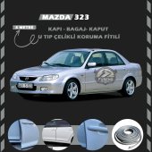 Mazda 323 Oto Araç Kapı Koruma Fitili 5metre Parlak Gri Renk - 1