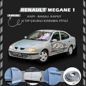 Renault Megane 1 Oto Araç Kapı Koruma Fitili 5metre Parlak Gri Renk - 1