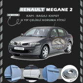 Renault Megane 2 Oto Araç Kapı Koruma Fitili 5metre Parlak Gri Renk - 1