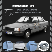 Renault R9 Oto Araç Kapı Koruma Fitili 5metre Parlak Gri Renk - 1
