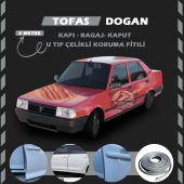 Tofaş Doğan Oto Araç Kapı Koruma Fitili 5metre Parlak Gri Renk - 1