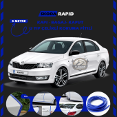 Skoda Rapid Oto Araç Kapı Koruma Fitili 5metre Parlak Mavi Renk - 1