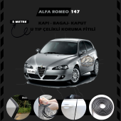 Alfa Romeo 147 Oto Araç Kapı Koruma Fitili 5metre Parlak Siyah Renk thumbnail 1