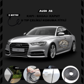 Audi A6  Oto Araç Kapı Koruma Fitili 5metre Parlak Siyah Renk - 1