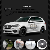Bmw X5 Oto Araç Kapı Koruma Fitili 5metre Parlak Siyah Renk - 1