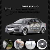 Ford Focus 2 Oto Araç Kapı Koruma Fitili 5metre Parlak Siyah Renk - 1