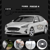 Ford Focus 4 Oto Araç Kapı Koruma Fitili 5metre Parlak Siyah Renk - 1