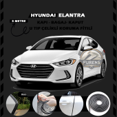 Hyundai Elantra Oto Araç Kapı Koruma Fitili 5metre Parlak Siyah Renk - 1