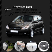 Hyundai Getz Oto Araç Kapı Koruma Fitili 5metre Parlak Siyah Renk - 1