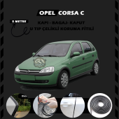 Opel Corsa C Oto Araç Kapı Koruma Fitili 5metre Parlak Siyah Renk - 1