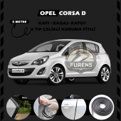 Opel Corsa D Oto Araç Kapı Koruma Fitili 5metre Parlak Siyah Renk - 1