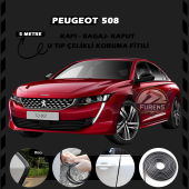 Peugeot 508 Oto Araç Kapı Koruma Fitili 5metre Parlak Siyah Renk - 1