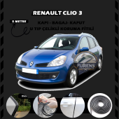 Renault Clio 3 Oto Araç Kapı Koruma Fitili 5metre Parlak Siyah Renk - 1