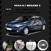 Renault Megane 3 Oto Araç Kapı Koruma Fitili 5metre Parlak Siyah Renk - 1