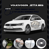 Volksvogen Jetta mk6 Oto Araç Kapı Koruma Fitili 5metre Parlak Siyah Renk thumbnail 1