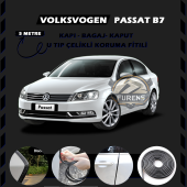 Volksvogen Passat B7 Oto Araç Kapı Koruma Fitili 5metre Parlak Siyah Renk - 1