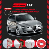 Alfa Romeo 147 Oto Araç Kapı Koruma Fitili 5metre Parlak Kırmızı Renk thumbnail 1
