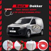 Dacia Dokker Oto Araç Kapı Koruma Fitili 5metre Parlak Kırmızı Renk - 1