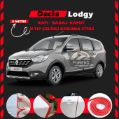 Dacia Lodgy Oto Araç Kapı Koruma Fitili 5metre Parlak Kırmızı Renk - 1