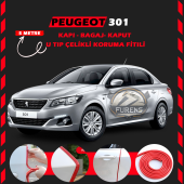 Peugeot 301 Oto Araç Kapı Koruma Fitili 5metre Parlak Kırmızı Renk - 1