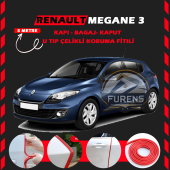 Renault Megane 3 Oto Araç Kapı Koruma Fitili 5metre Parlak Kırmızı Renk - 1