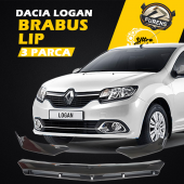Dacia Logan 2009-2020 Uyumlu Brabus Ön Lip 3 Parça Kanatlı Lip - 1