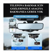Carub Araç İçi Dikiz Ayna Telefon Tutucu Tuşlu Uzayanbilen Her Araca Uyumlu A+Plus - 2