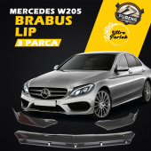 Mercedes W205 C Serisi 2015 Sonrası Uyumlu Brabus Ön Lip 3 Parça Kanatlı Lip thumbnail 1