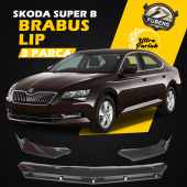 Skoda Superb Mk3 2015-2021 Uyumlu Brabus Ön Lip 3 Parça Kanatlı Lip thumbnail 1