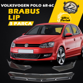Vw Polo 6r-6c 2009-2017Uyumlu Brabus Ön Lip 3 Parça Kanatlı Lip thumbnail 1