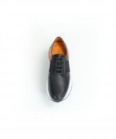 SLIM CLASS ORANGE Siyah Turuncu Sneaker Erkek Deri Ayakkabı - 2