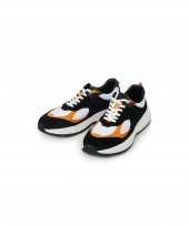 JAUMI BLACK Siyah Turuncu Sneaker Erkek Süet Ayakkabı - 4