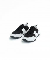 SISEL BLACK Siyah Beyaz Sneaker Erkek Süet Ayakkabı - 4