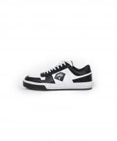 WIGO BLACK Siyah Beyaz Sneaker Erkek Deri Ayakkabı - 1