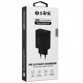 S-link SL-EC66 25W PD3.0 Super fast Charge QC4.0 Type USB-C Hızlı Ev Şarj Adaptörü - 6